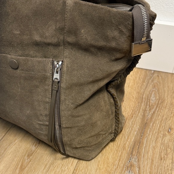 All Saints Fleur De Lis East West Tote Bag grey/brown cow leather - Picture 3 of 13